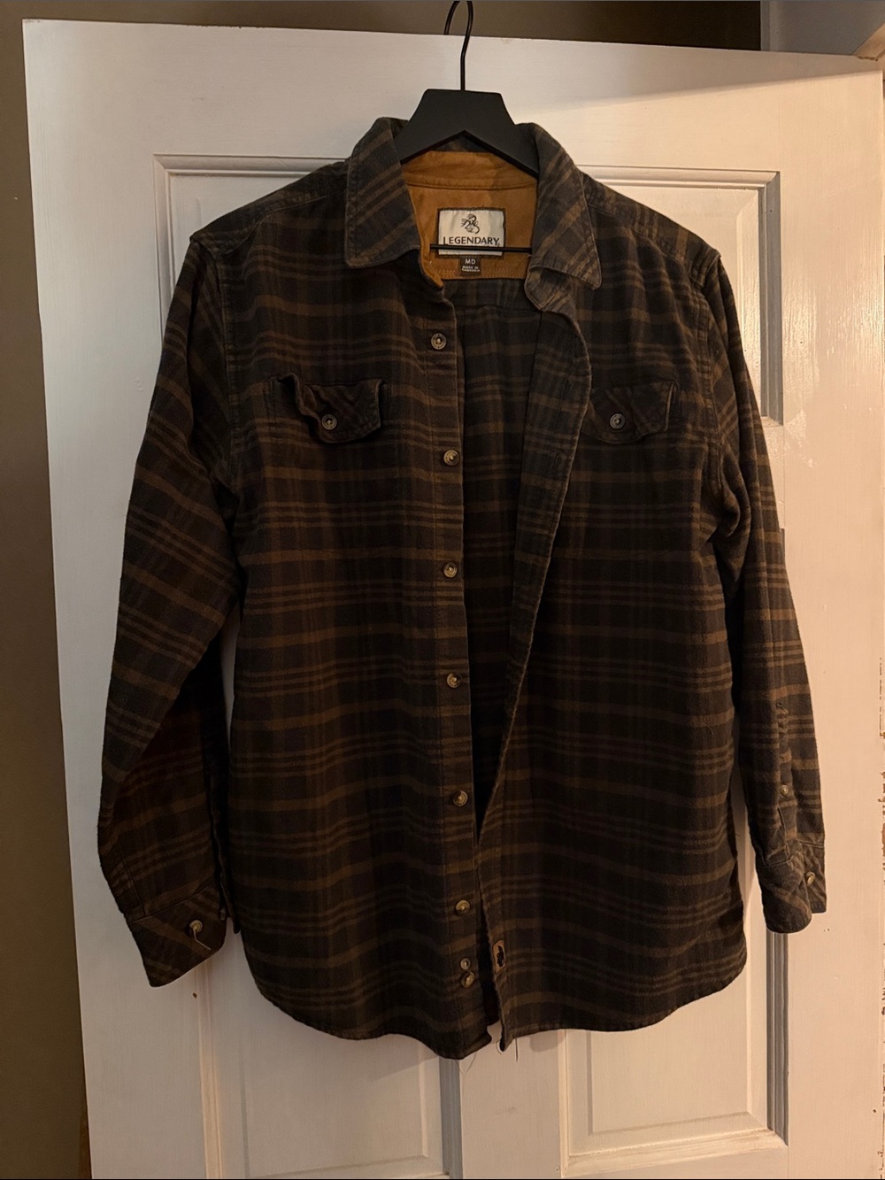 Legendary Whitetails Brown Plaid Men's Flannel Shirt